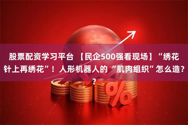 股票配资学习平台 【民企500强看现场】“绣花针上再绣花”！人形机器人的 “肌肉组织”怎么造？